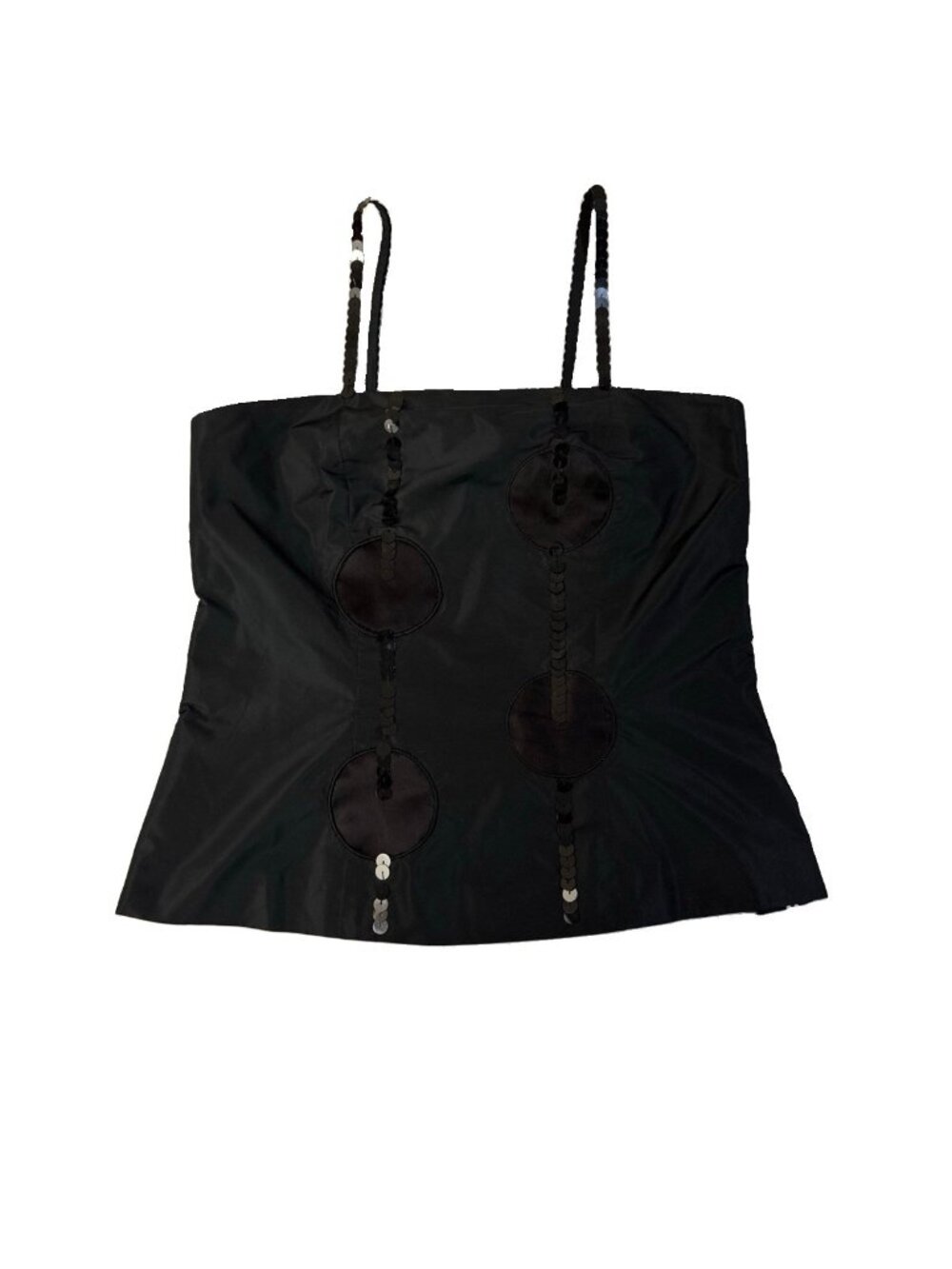 Donna Uric Spaghetti Strap Black Side Zip Italy Top Size PL